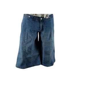 Zoey Beth jeweled‎ wide leg capris bermuda denim jean size 5 shorts